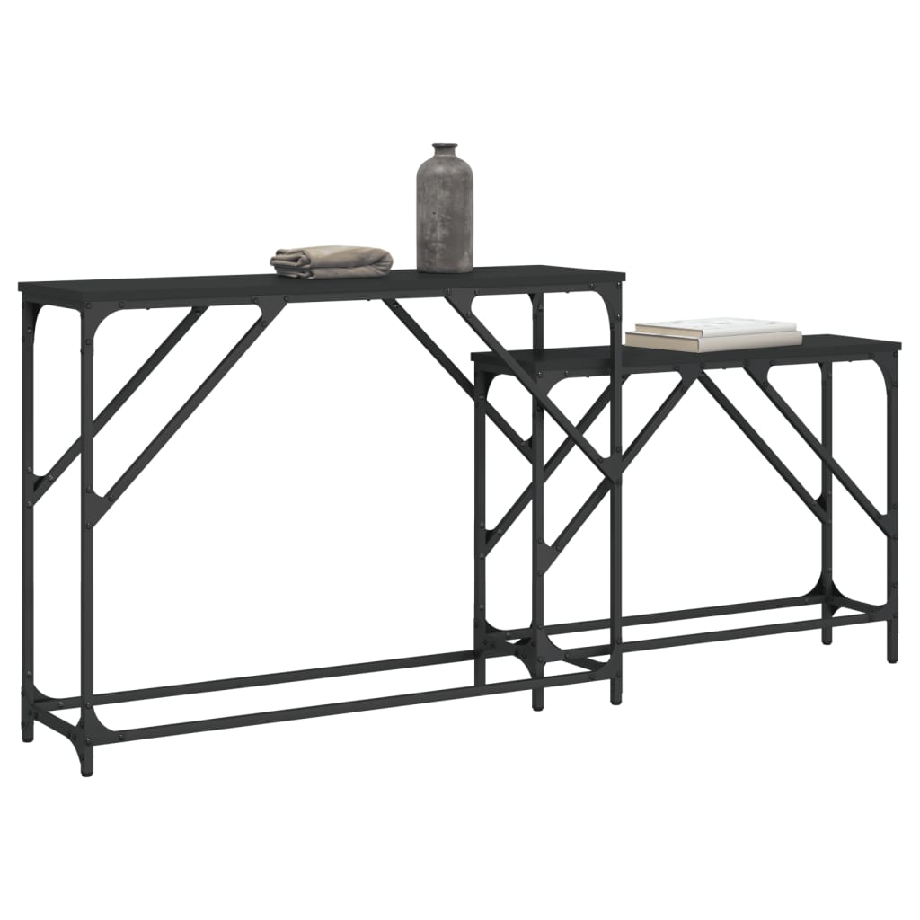 vidaXL Konsolentische 2 Stk. Schwarz Holzwerkstoff