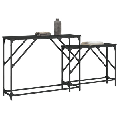 vidaXL Konsolentische 2 Stk. Schwarz Holzwerkstoff