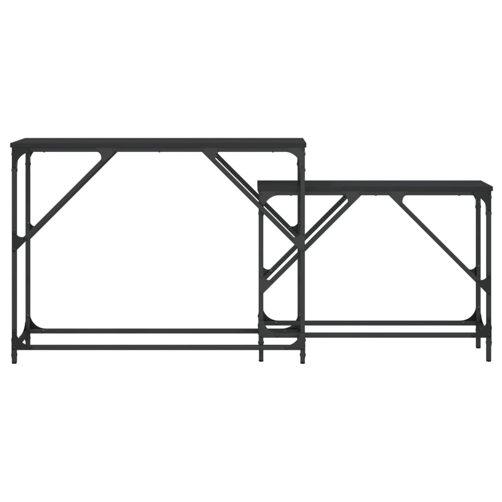 vidaXL Konsolentische 2 Stk. Schwarz Holzwerkstoff