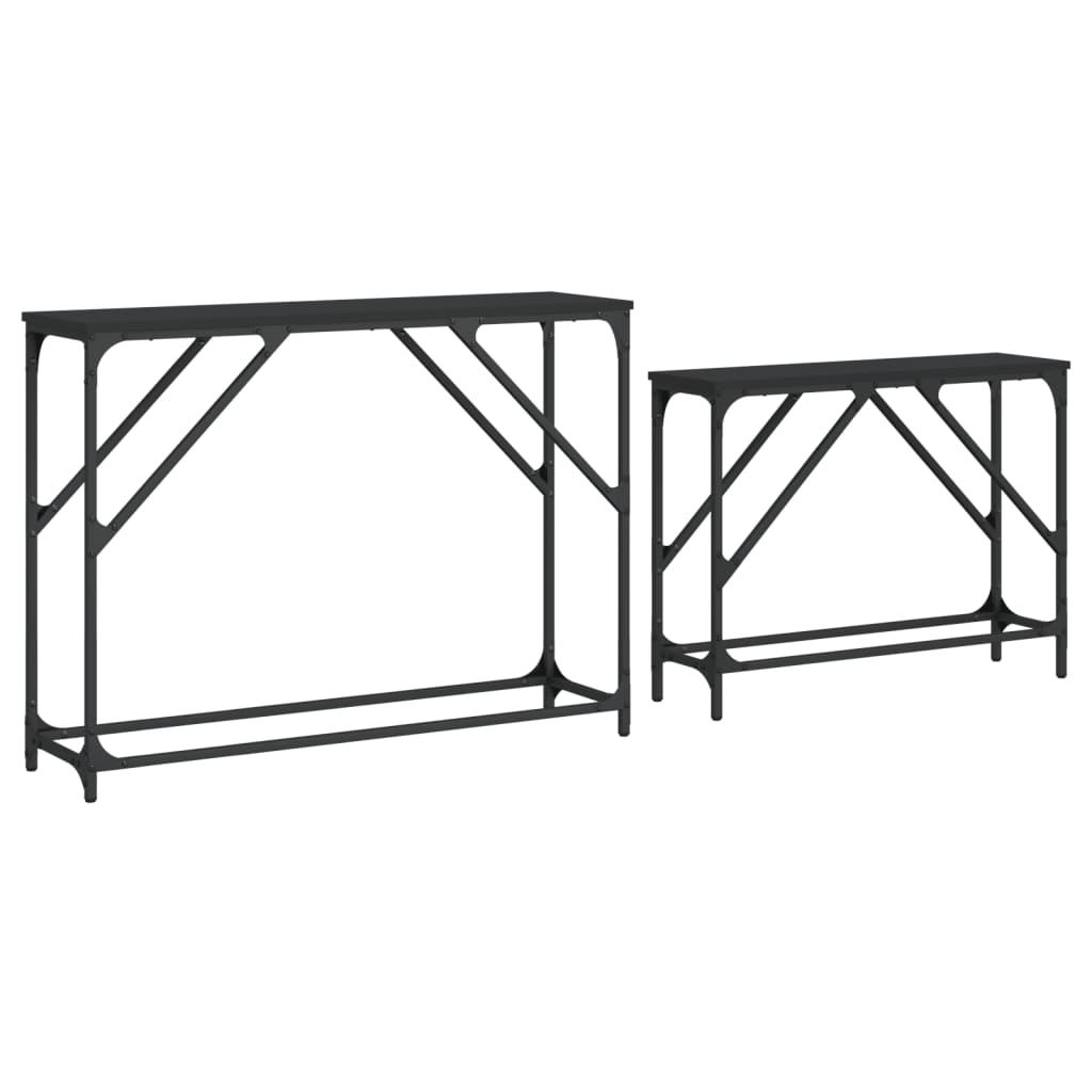 vidaXL Konsolentische 2 Stk. Schwarz Holzwerkstoff
