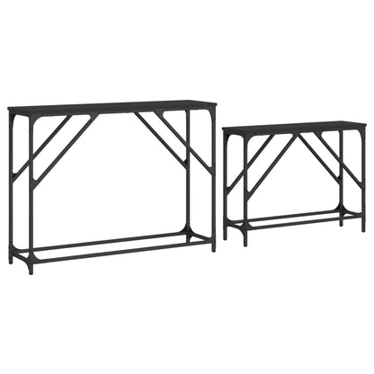 vidaXL Konsolentische 2 Stk. Schwarz Holzwerkstoff