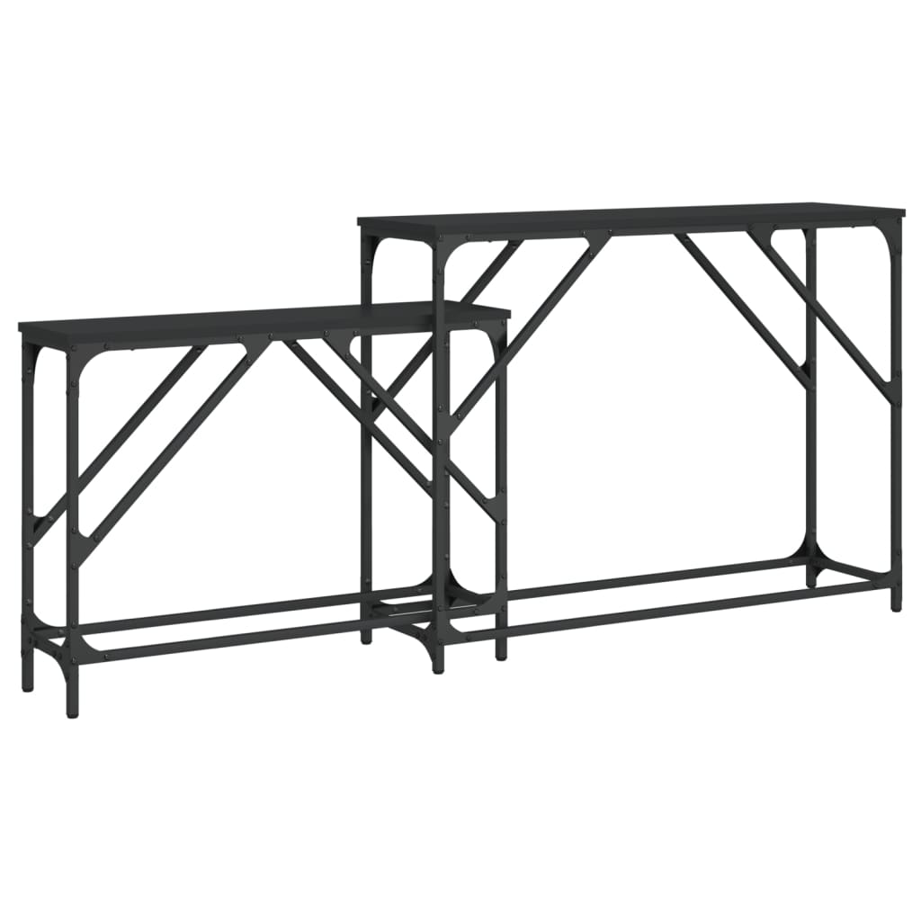 vidaXL Konsolentische 2 Stk. Schwarz Holzwerkstoff