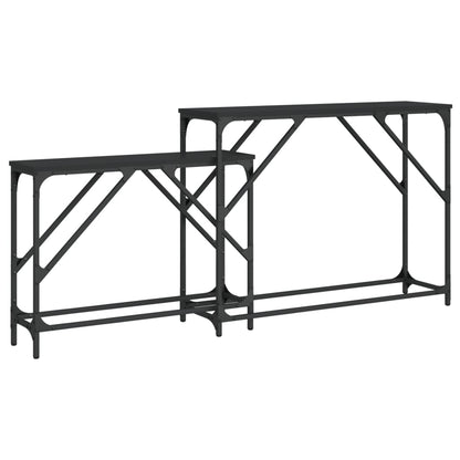 vidaXL Konsolentische 2 Stk. Schwarz Holzwerkstoff