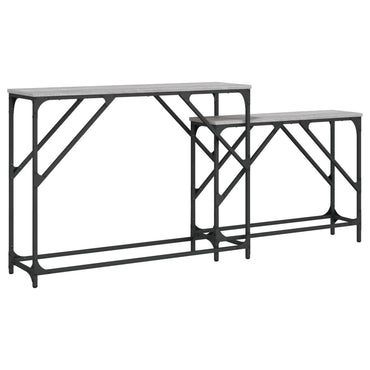 vidaXL Konsolentische 2 Stk. Grau Sonoma Holzwerkstoff