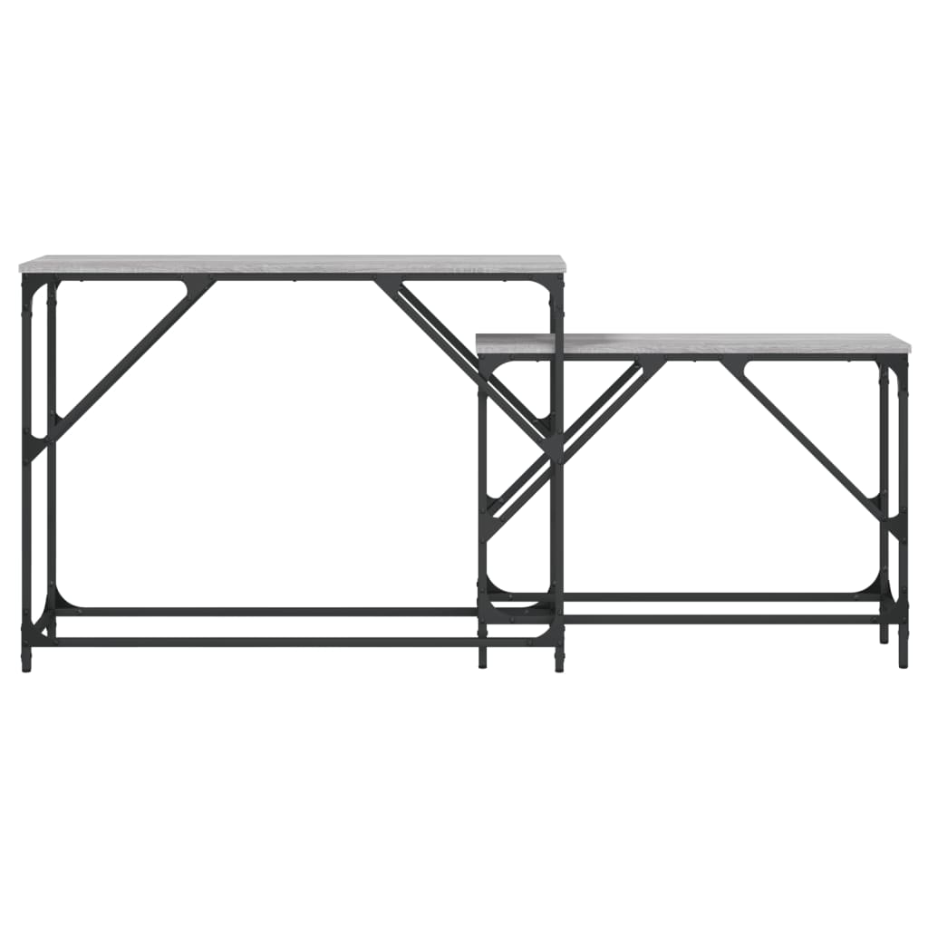 vidaXL Konsolentische 2 Stk. Grau Sonoma Holzwerkstoff