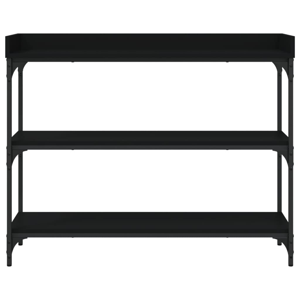 vidaXL Konsolentisch mit Ablagen Schwarz 100x30x80 cm