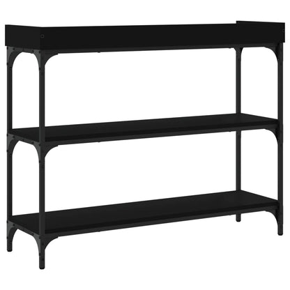 vidaXL Konsolentisch mit Ablagen Schwarz 100x30x80 cm