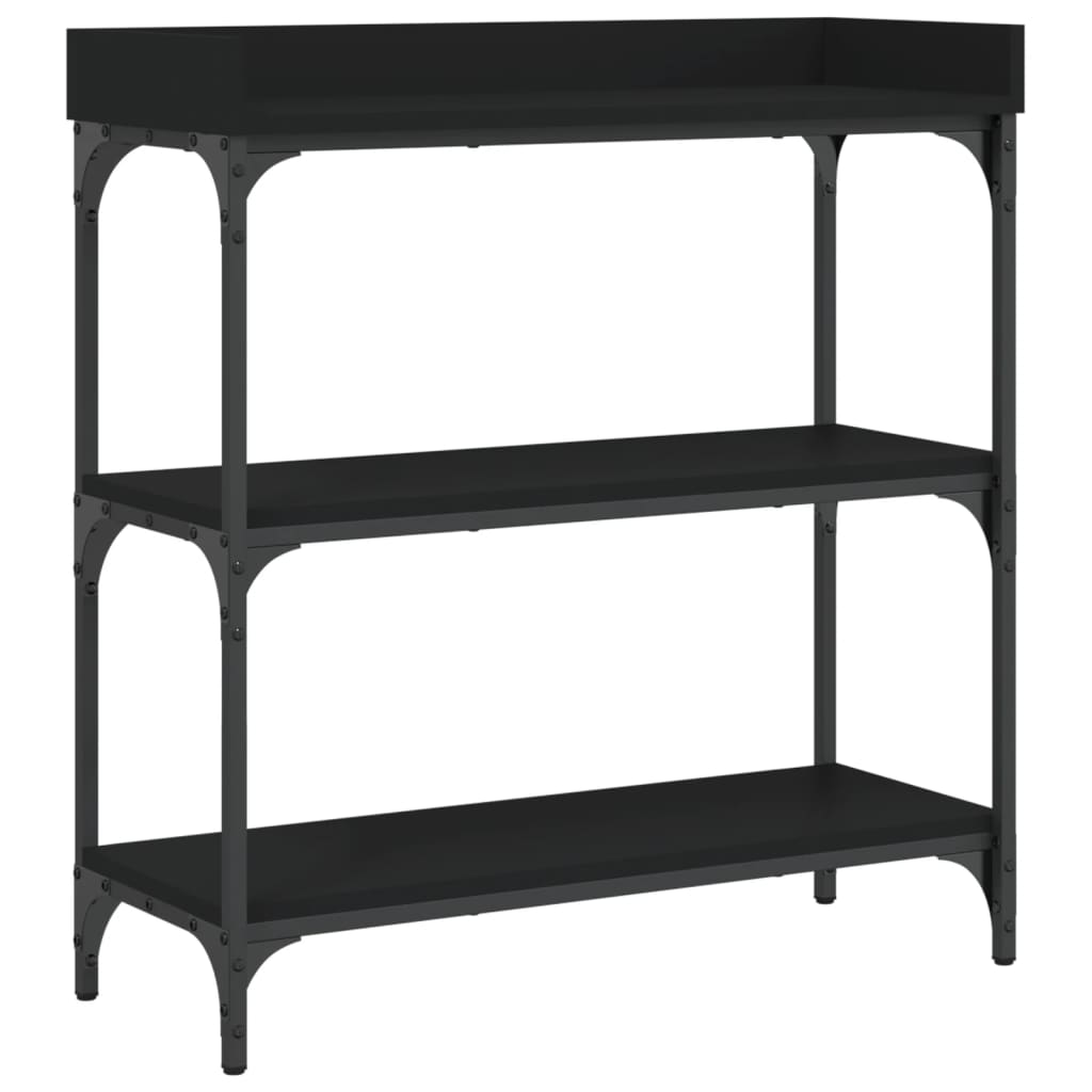 vidaXL Konsolentisch mit Ablagen Schwarz 75x30x80 cm