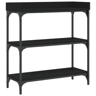 vidaXL Konsolentisch mit Ablagen Schwarz 75x30x80 cm