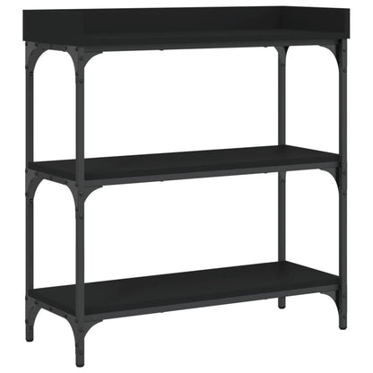 vidaXL Konsolentisch mit Ablagen Schwarz 75x30x80 cm