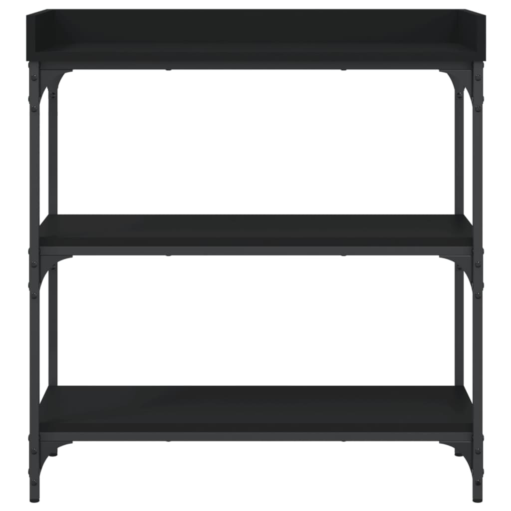vidaXL Konsolentisch mit Ablagen Schwarz 75x30x80 cm