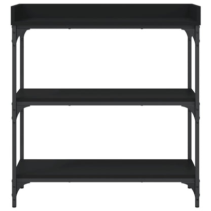 vidaXL Konsolentisch mit Ablagen Schwarz 75x30x80 cm