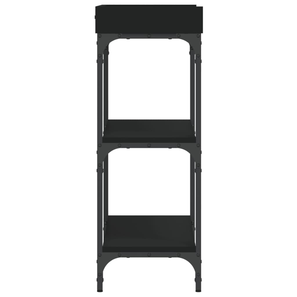 vidaXL Konsolentisch mit Ablagen Schwarz 75x30x80 cm