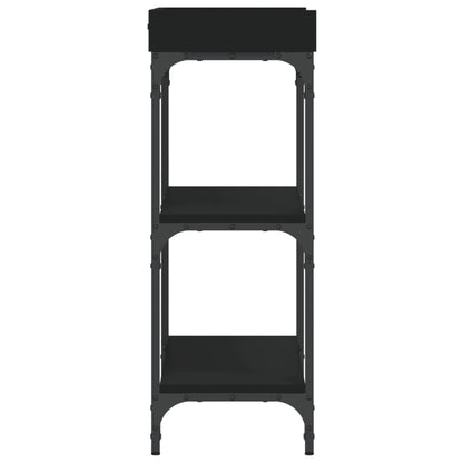 vidaXL Konsolentisch mit Ablagen Schwarz 75x30x80 cm