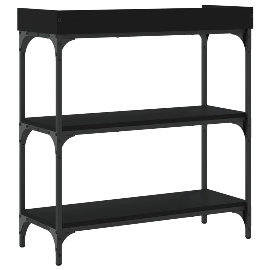 vidaXL Konsolentisch mit Ablagen Schwarz 75x30x80 cm