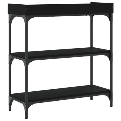 vidaXL Konsolentisch mit Ablagen Schwarz 75x30x80 cm