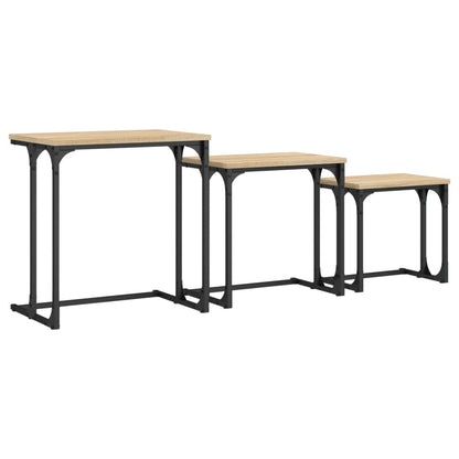 vidaXL Tables gigognes 3 pcs Chêne Sonoma Bois d'ingénierie