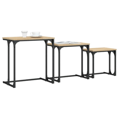 vidaXL Tables gigognes 3 pcs Chêne Sonoma Bois d'ingénierie