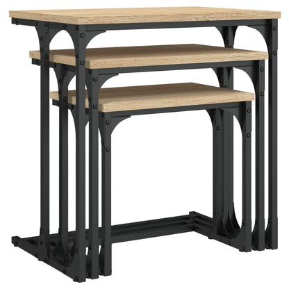 vidaXL Tables gigognes 3 pcs Chêne Sonoma Bois d'ingénierie