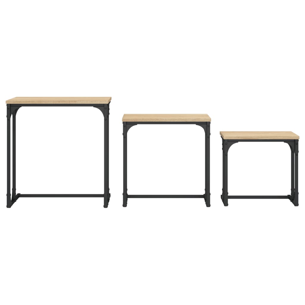 vidaXL Tables gigognes 3 pcs Chêne Sonoma Bois d'ingénierie