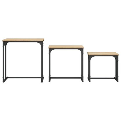 vidaXL Tables gigognes 3 pcs Chêne Sonoma Bois d'ingénierie