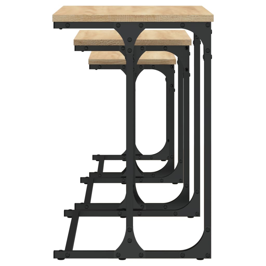 vidaXL Tables gigognes 3 pcs Chêne Sonoma Bois d'ingénierie