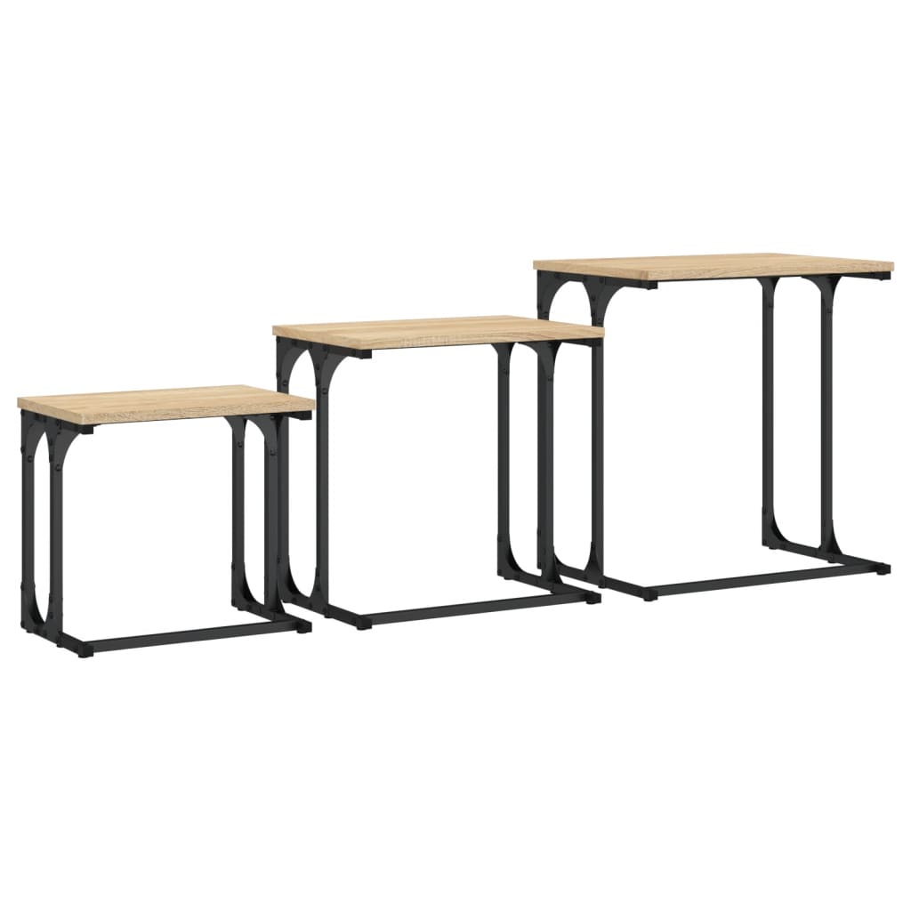 vidaXL Tables gigognes 3 pcs Chêne Sonoma Bois d'ingénierie