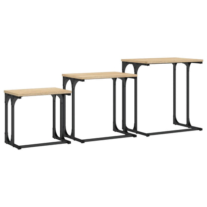 vidaXL Tables gigognes 3 pcs Chêne Sonoma Bois d'ingénierie