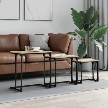 vidaXL Tables gigognes 3 pcs Chêne Sonoma Bois d'ingénierie