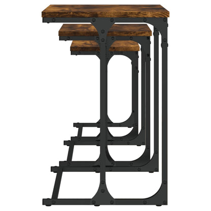 vidaXL Tables gigognes 3 pcs Chêne fumé Bois d'ingénierie