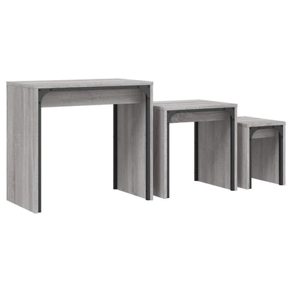 vidaXL Tables gigognes 3 pcs Gris Sonoma Bois d'ingénierie