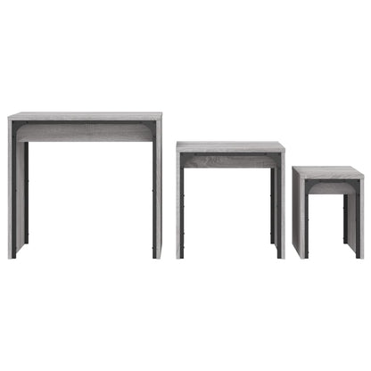 vidaXL Tables gigognes 3 pcs Gris Sonoma Bois d'ingénierie