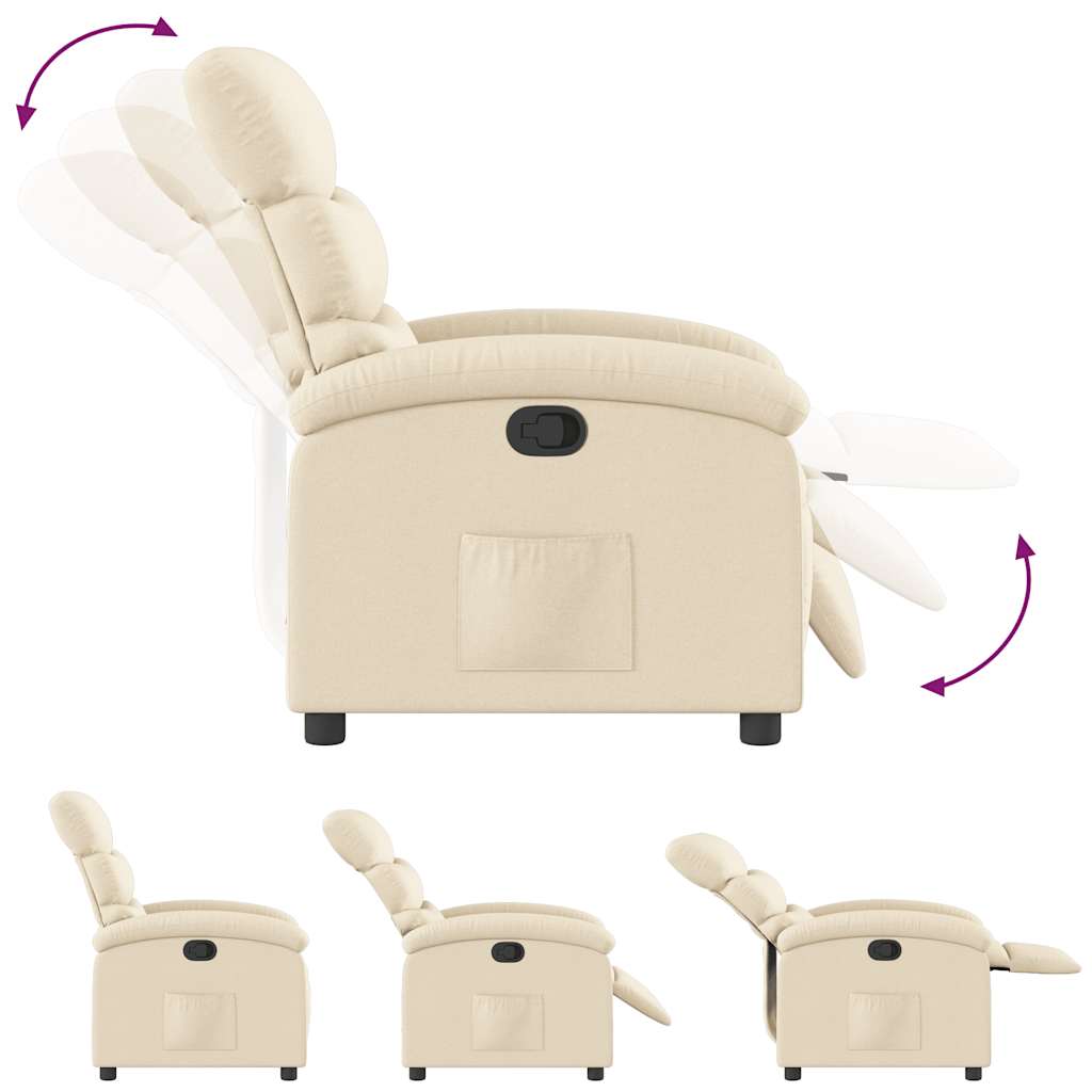 vidaXL Relaxsessel Creme Stoff