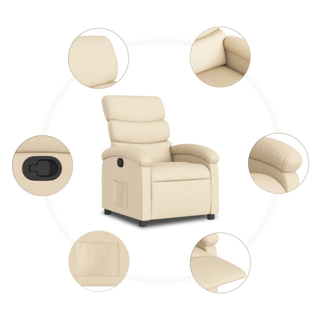 vidaXL Relaxsessel Creme Stoff