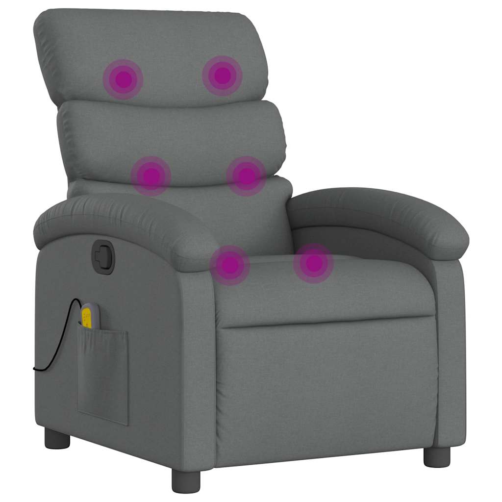 vidaXL Massagesessel Dunkelgrau Stoff