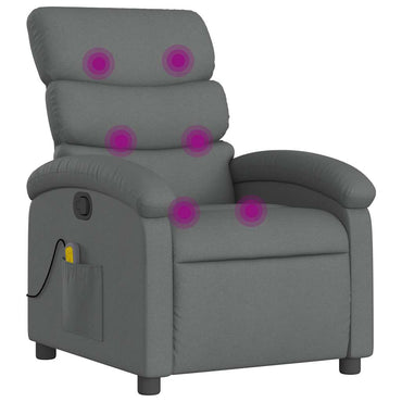vidaXL Massagesessel Dunkelgrau Stoff