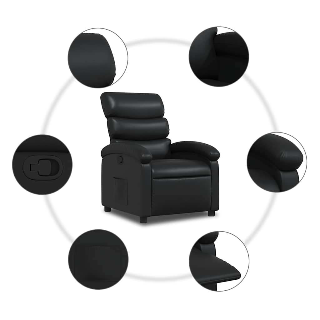 vidaXL Relaxsessel Schwarz Kunstleder