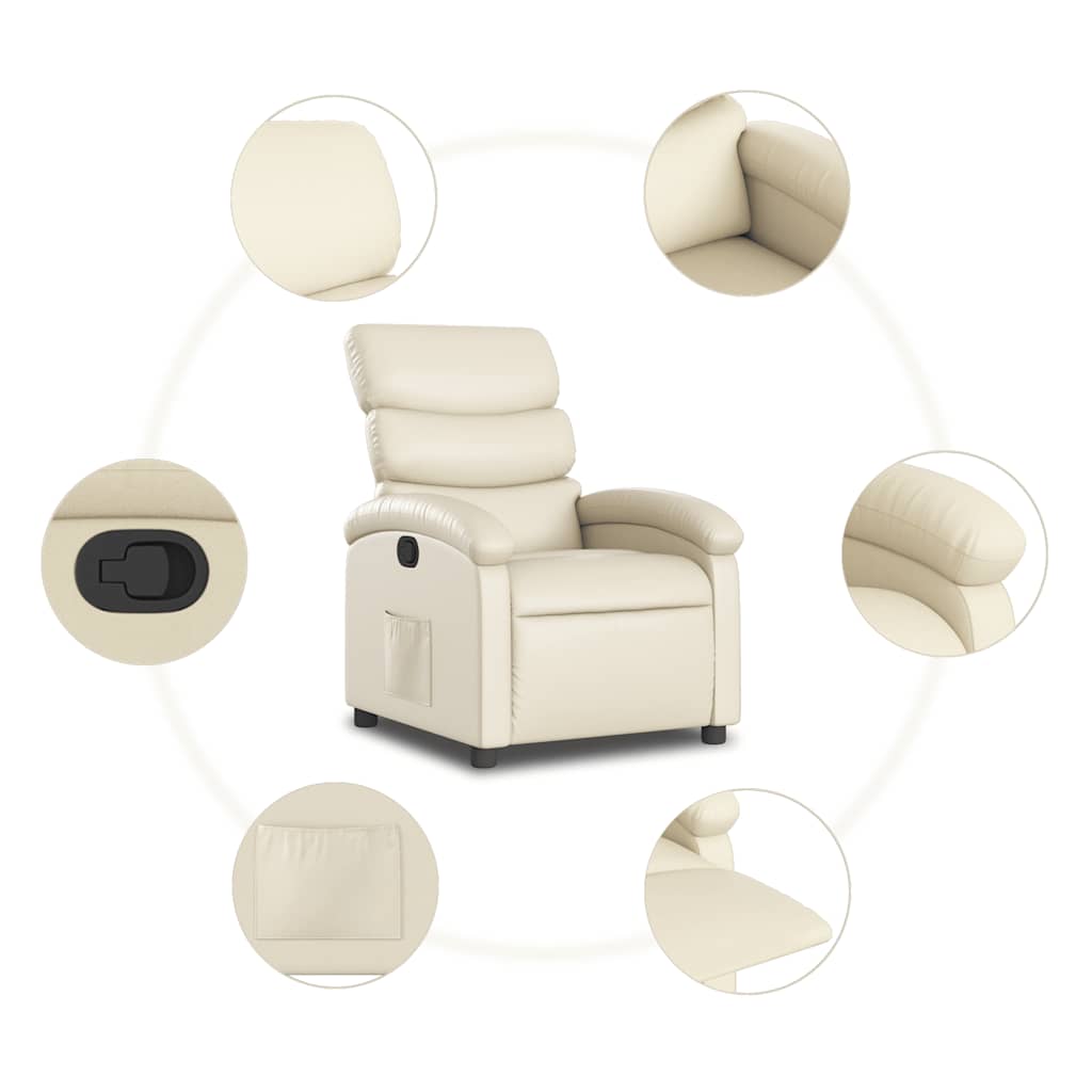 vidaXL Relaxsessel Creme Kunstleder