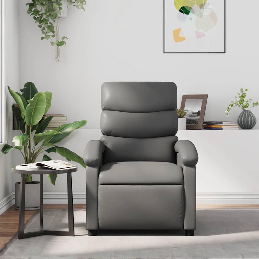 vidaXL Relaxsessel Grau Kunstleder