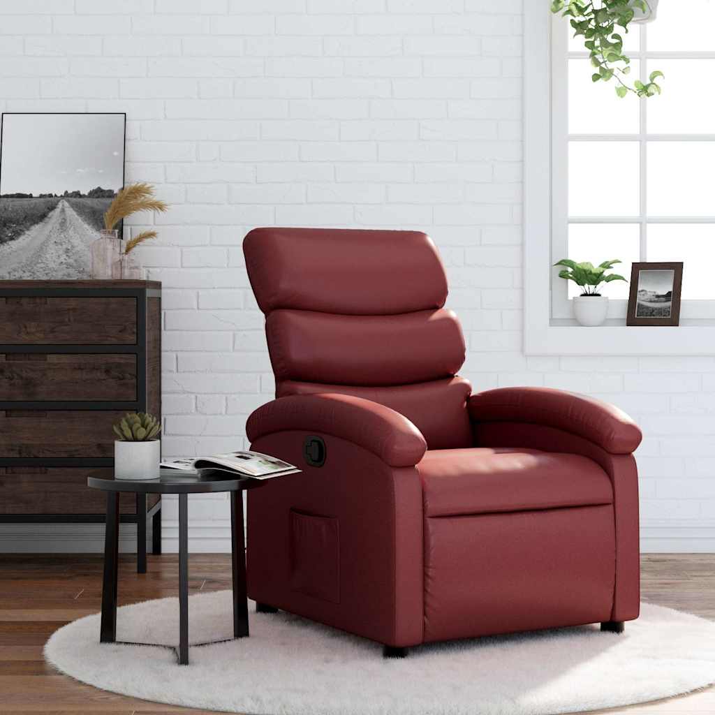vidaXL Relaxsessel Weinrot Kunstleder