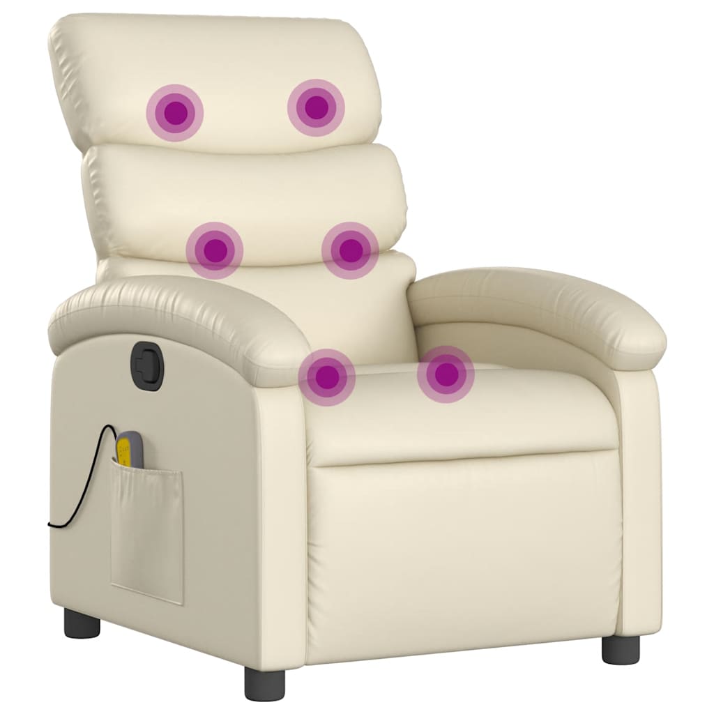 vidaXL Massagesessel Creme Kunstleder