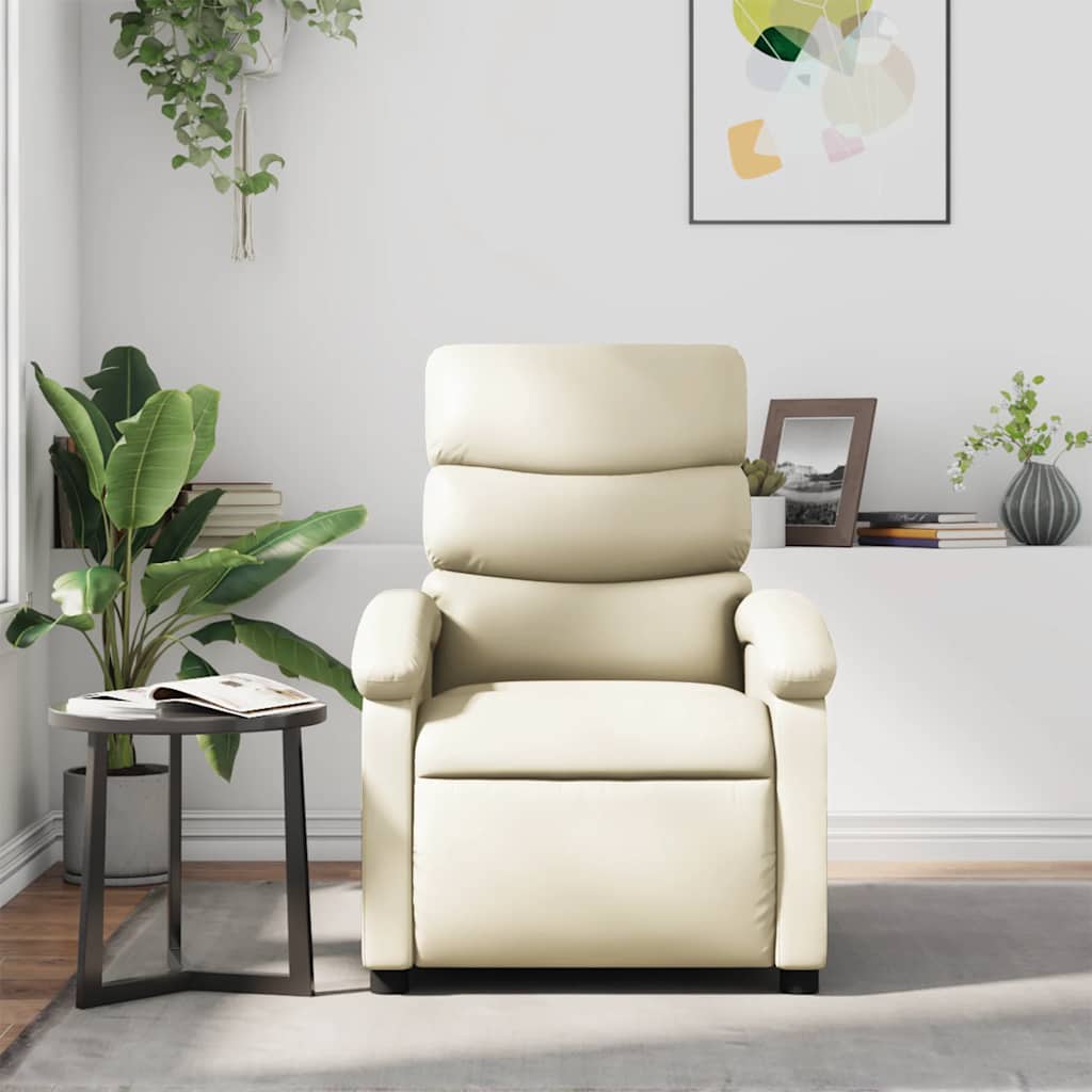vidaXL Massagesessel Creme Kunstleder