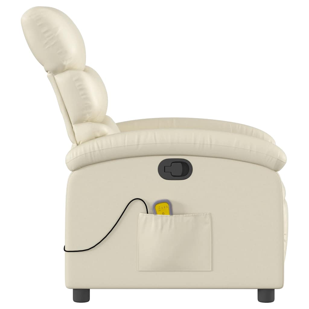 vidaXL Massagesessel Creme Kunstleder