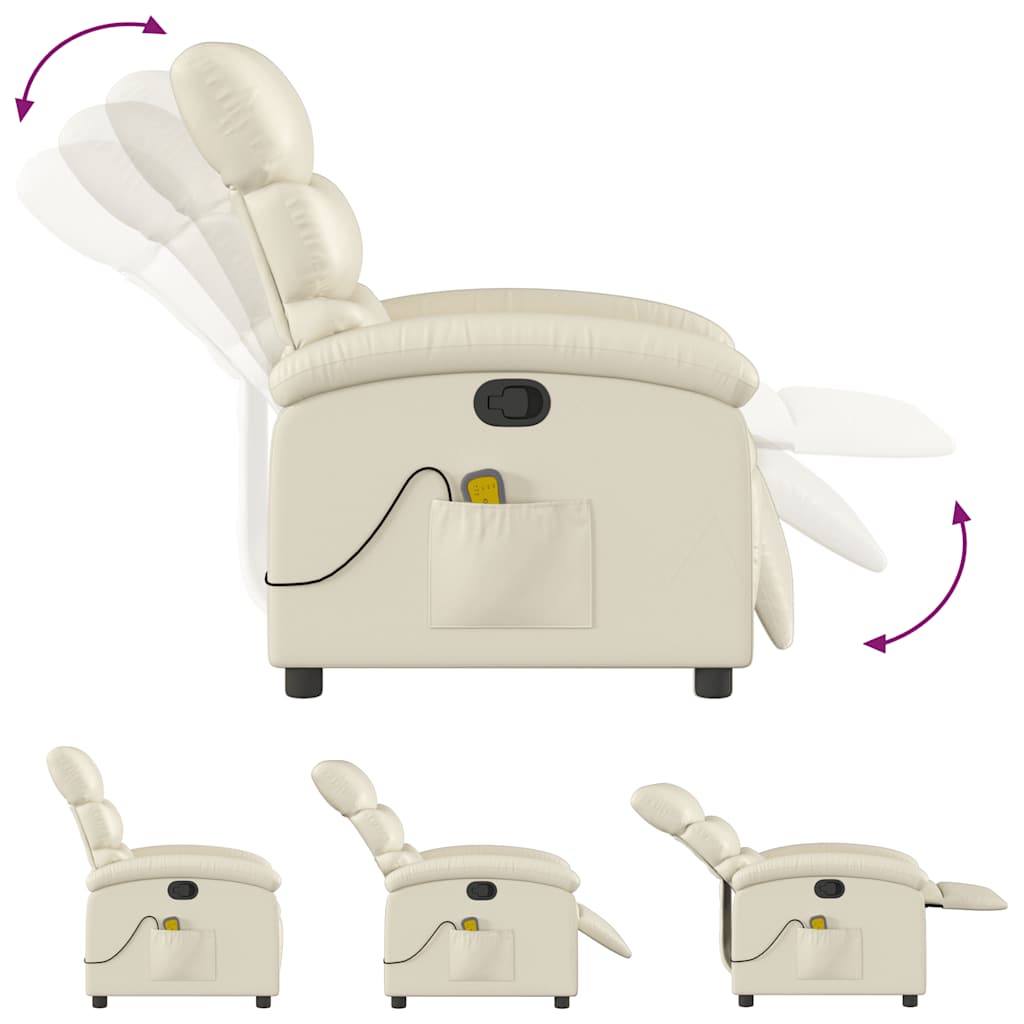vidaXL Massagesessel Creme Kunstleder