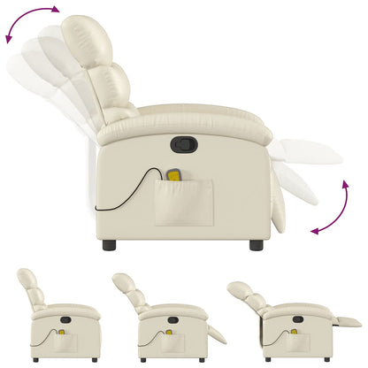 vidaXL Massagesessel Creme Kunstleder