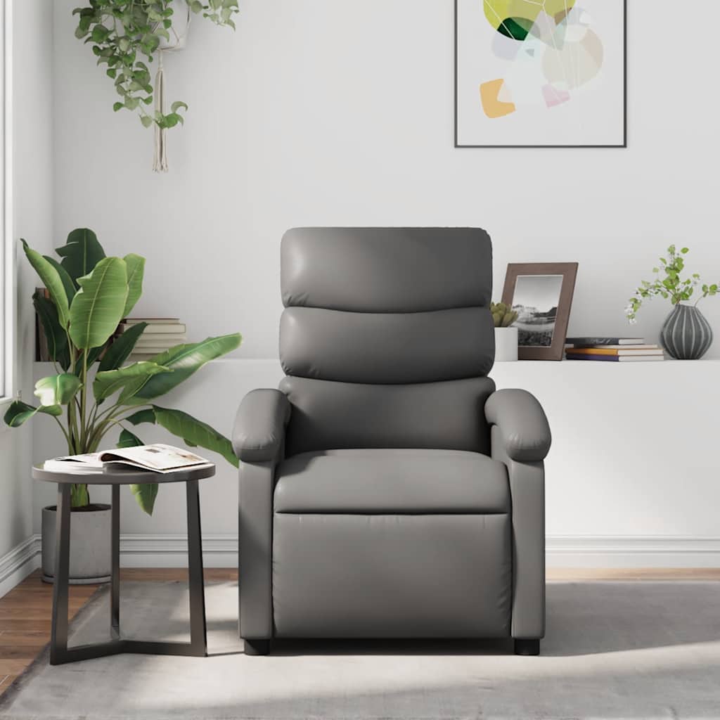 vidaXL Massagesessel Grau Kunstleder