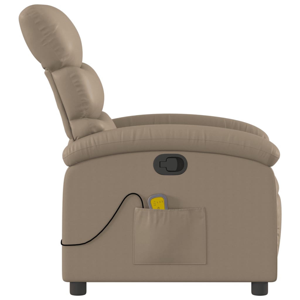 vidaXL Fauteuil de massage marron cappuccino en similicuir