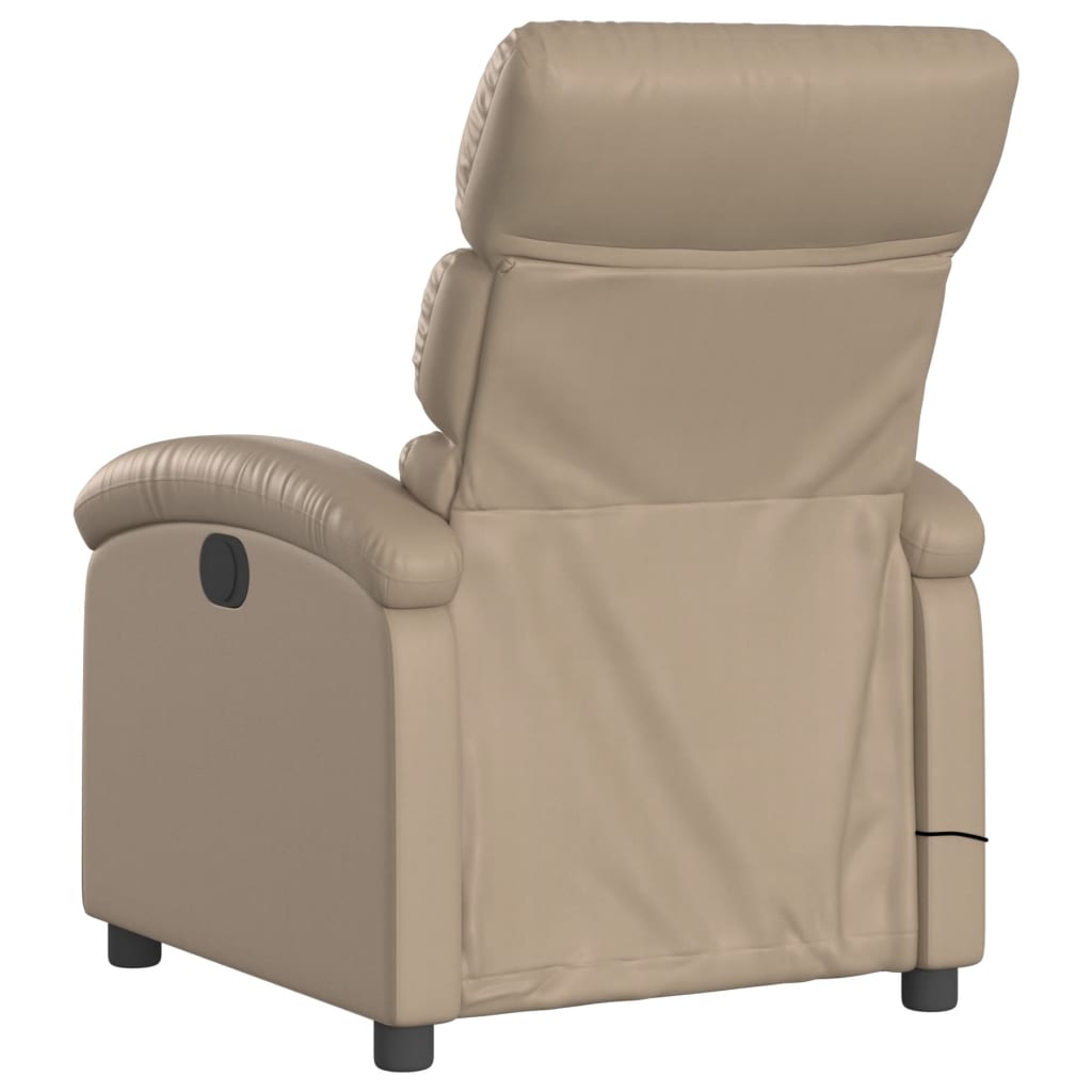 vidaXL Fauteuil de massage marron cappuccino en similicuir