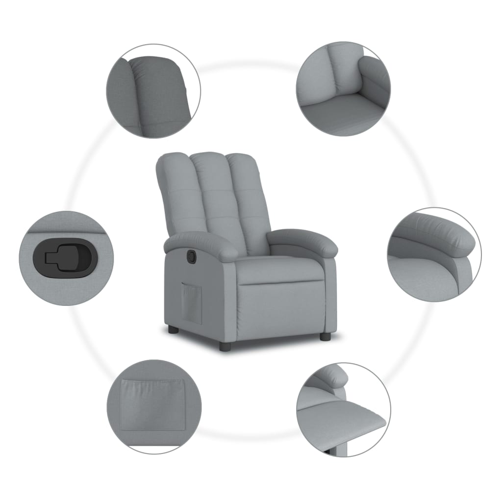 vidaXL Relaxsessel Hellgrau Stoff