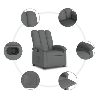 vidaXL Fauteuil de relaxation gris foncé en tissu